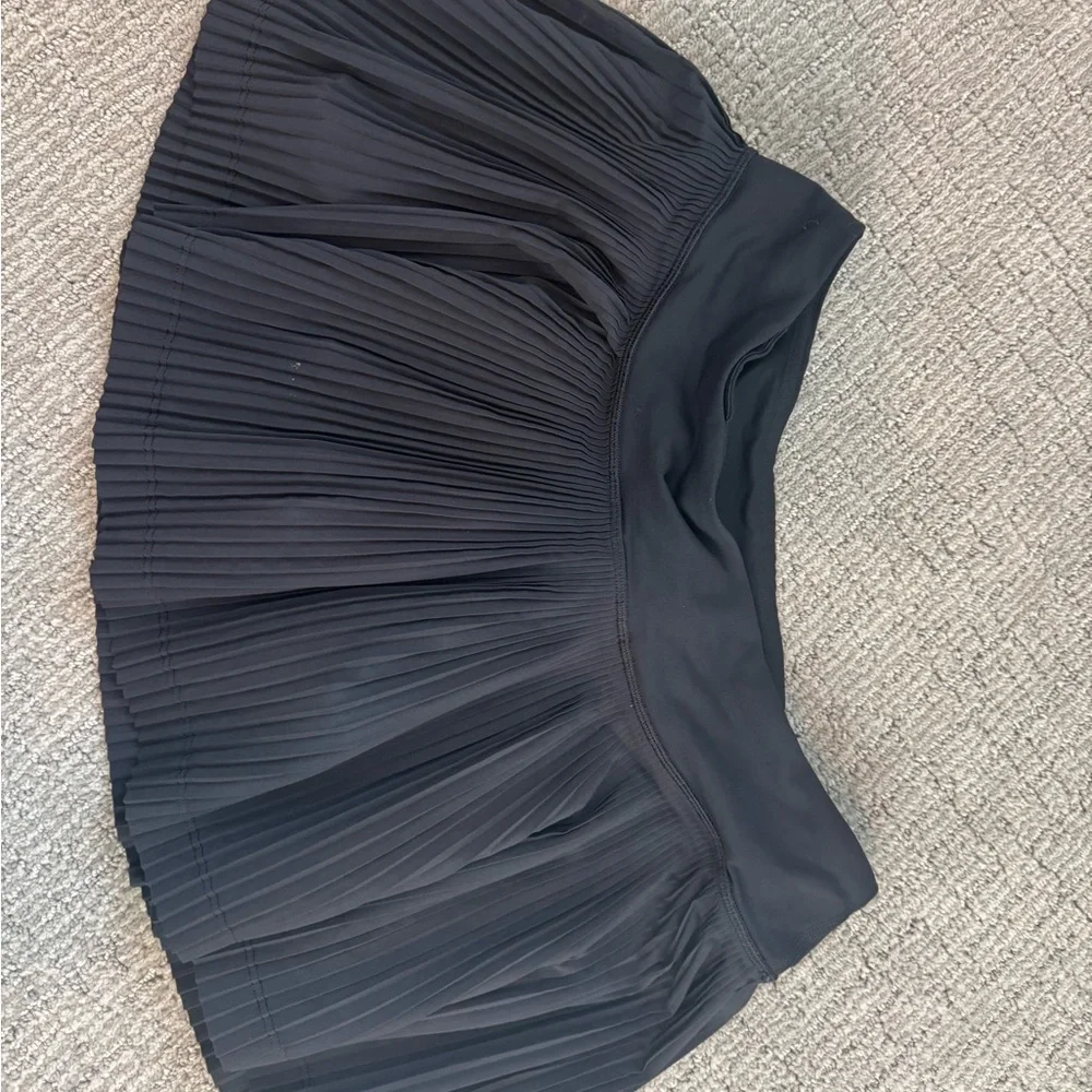lululemon athletica Black Pleated Skater Tennis Skirt